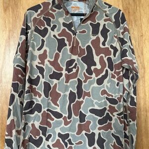 Orvis Camouflage Quarter-Zip Drirelease Pullover NWT